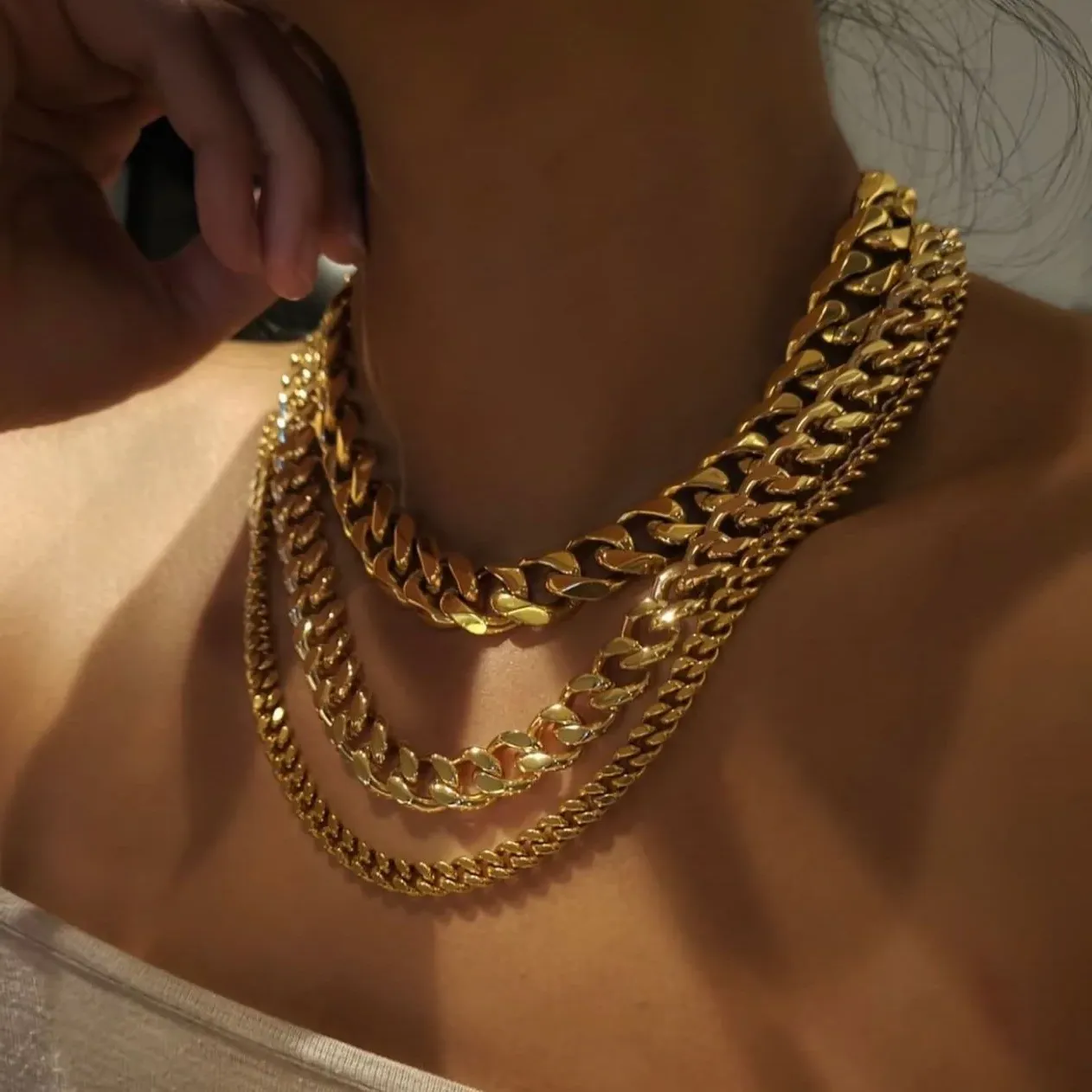 18K Gold Cuban Chunky Chain Necklace