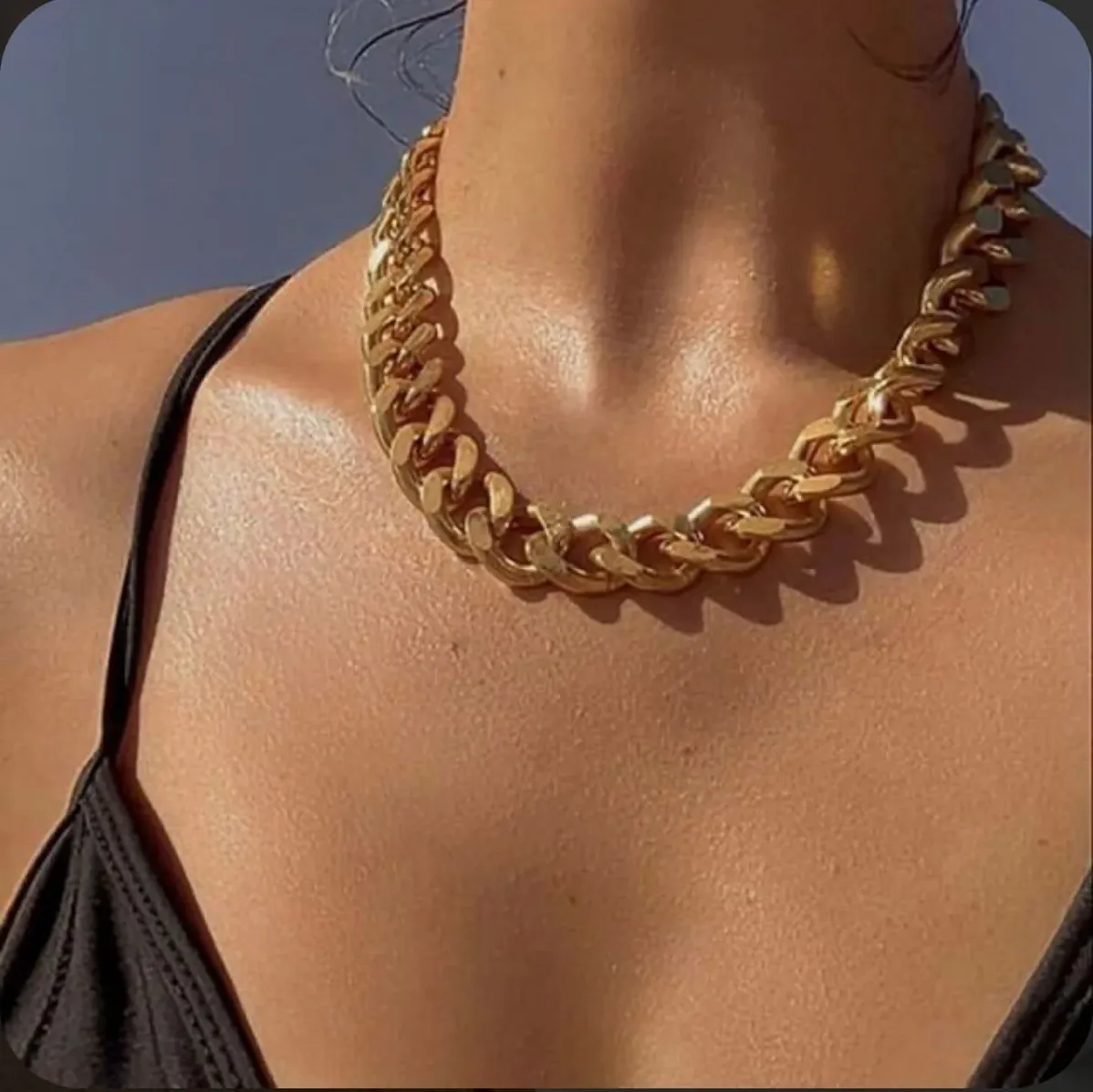 18K Gold Cuban Chunky Chain Necklace