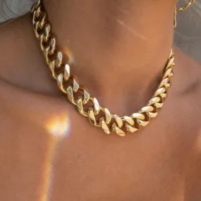 18K Gold Cuban Chunky Chain Necklace