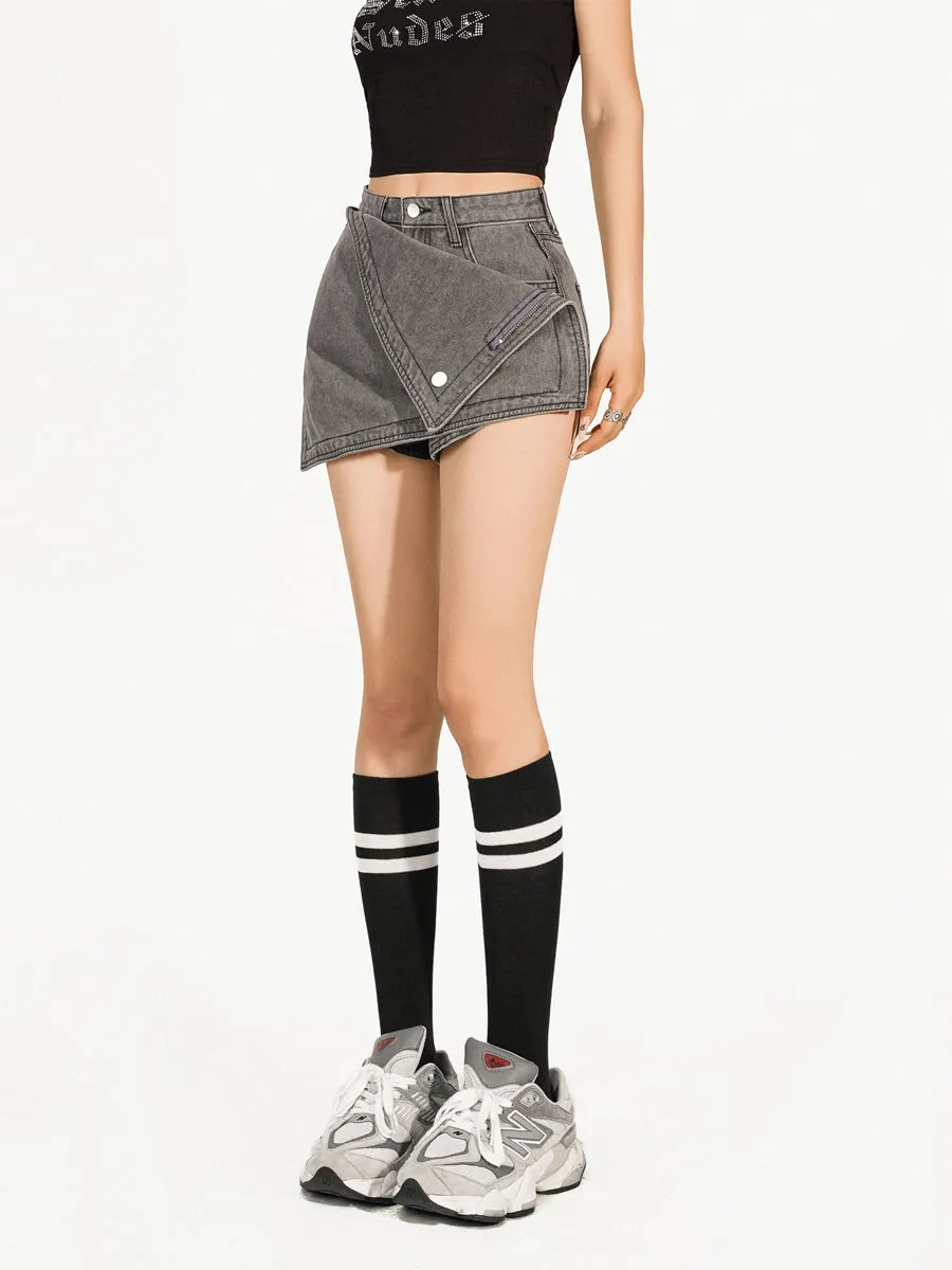 【24s May.】Distressed Washed Denim Skirt