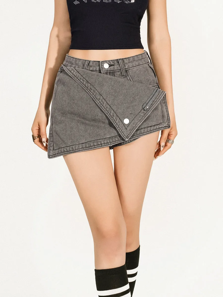【24s May.】Distressed Washed Denim Skirt