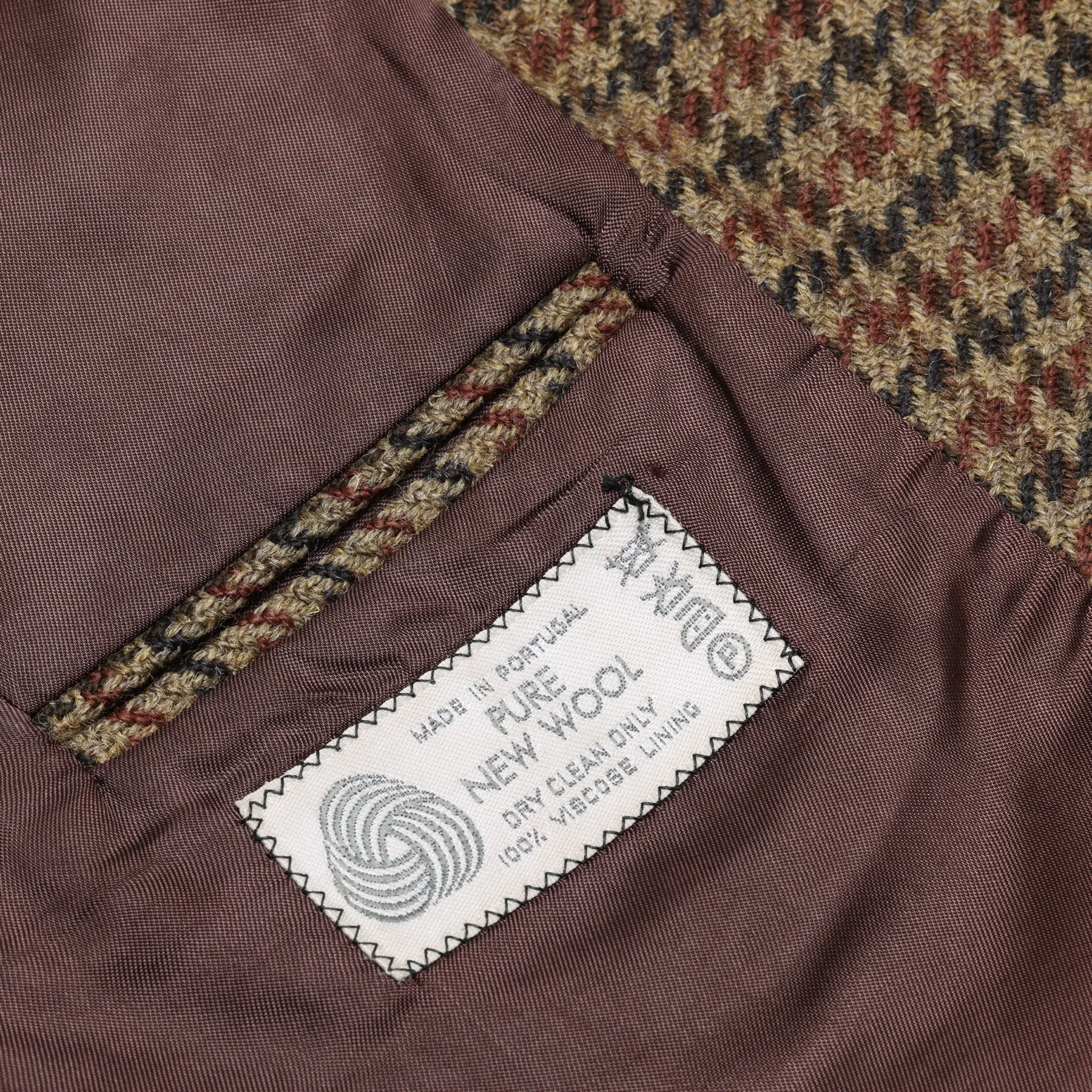 80s, Woolmark, Rough-Spun Houndstooth Tweed