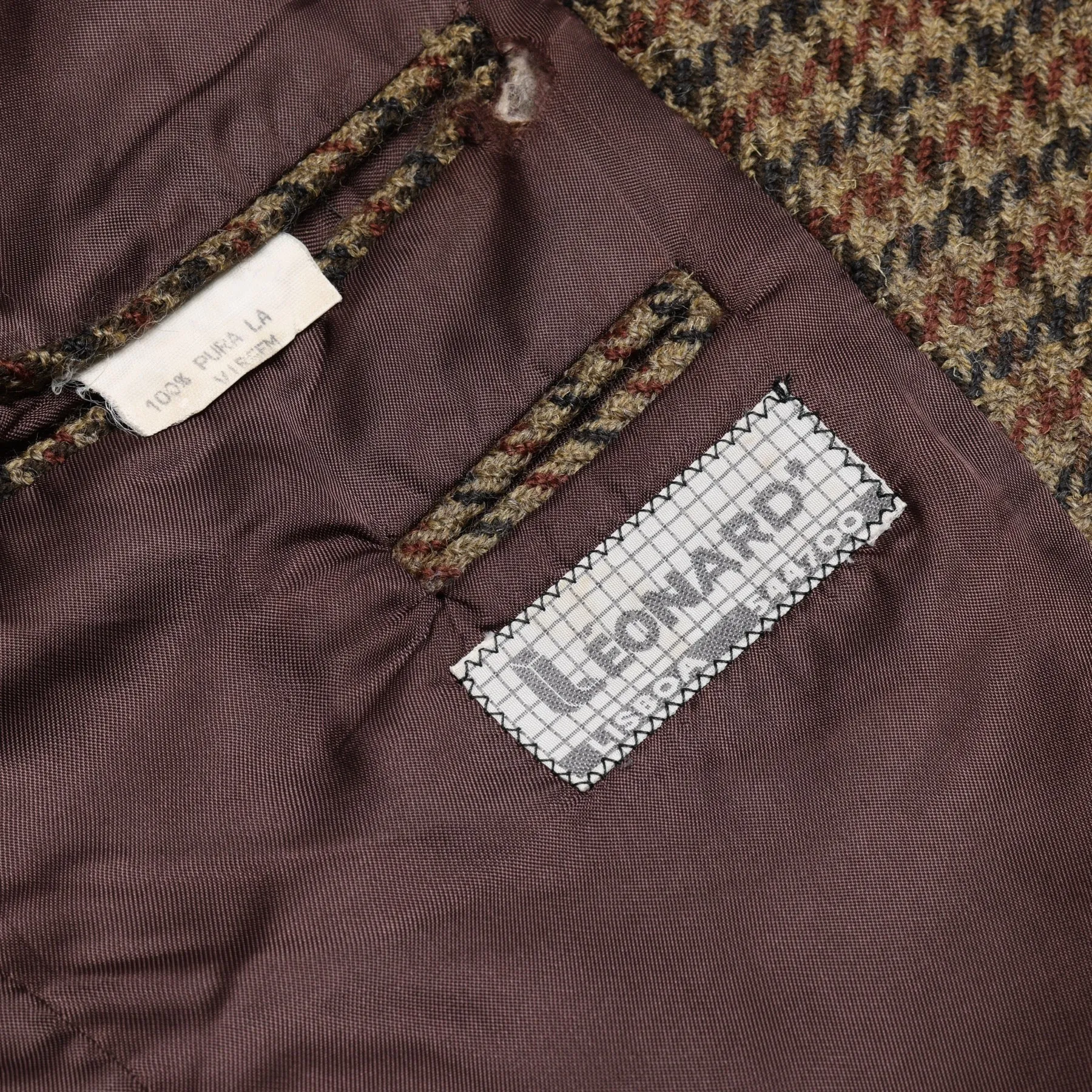 80s, Woolmark, Rough-Spun Houndstooth Tweed
