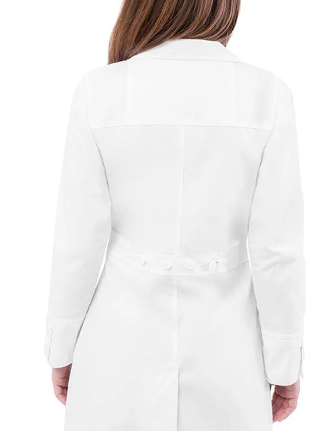 Adar 32 Inches Women's Multi Layered Pockets White Lab Coat