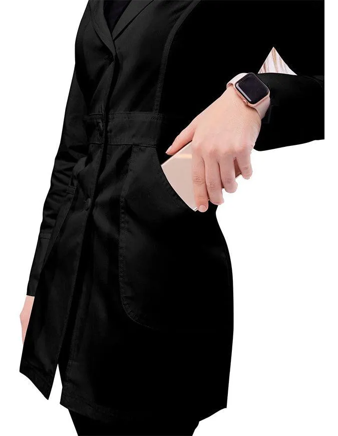 Adar 32 Inches Women's Multi Layered Pockets White Lab Coat