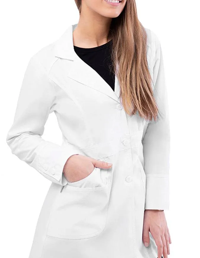 Adar 32 Inches Women's Multi Layered Pockets White Lab Coat