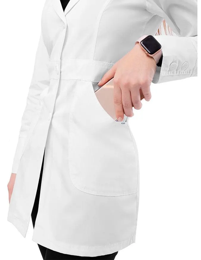 Adar 32 Inches Women's Multi Layered Pockets White Lab Coat