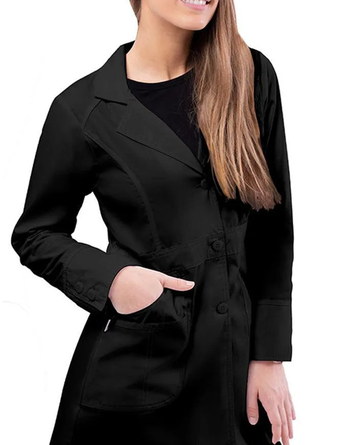 Adar 32 Inches Women's Multi Layered Pockets White Lab Coat