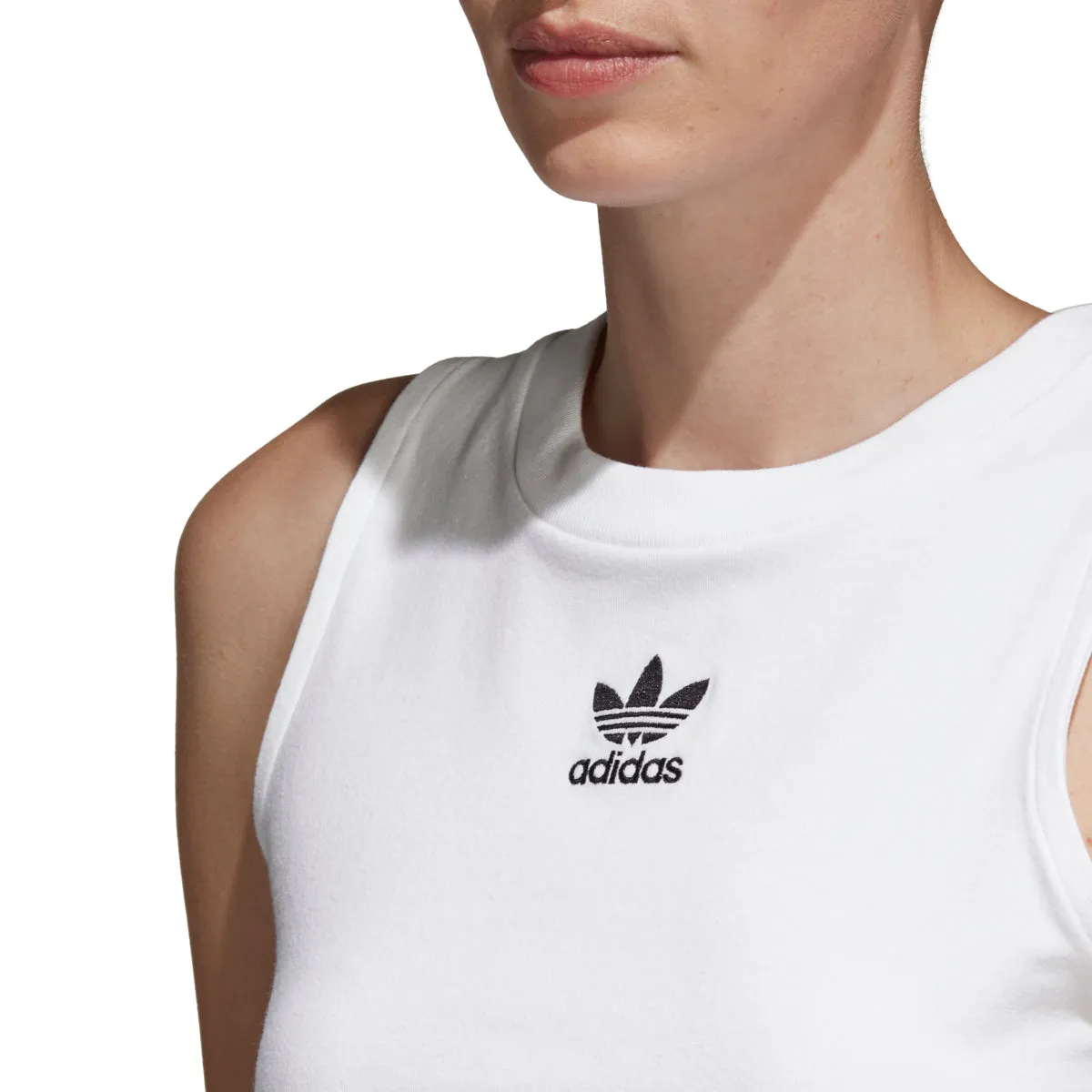 Adidas Originals Trefoil Women's Athletic Casual Crop Top White/Black