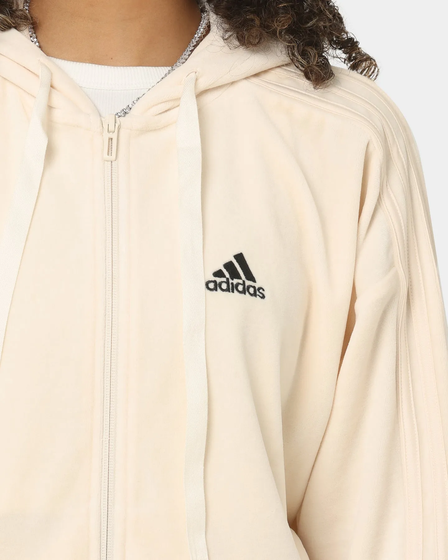 Adidas Women's Velour Jacket Wonder White