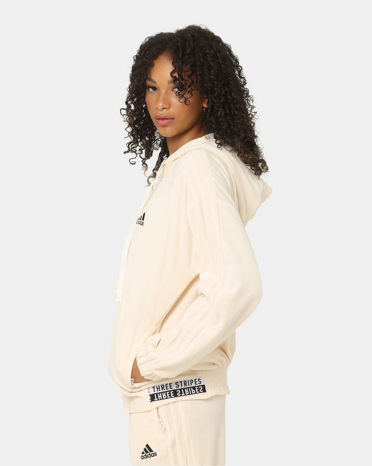 Adidas Women's Velour Jacket Wonder White