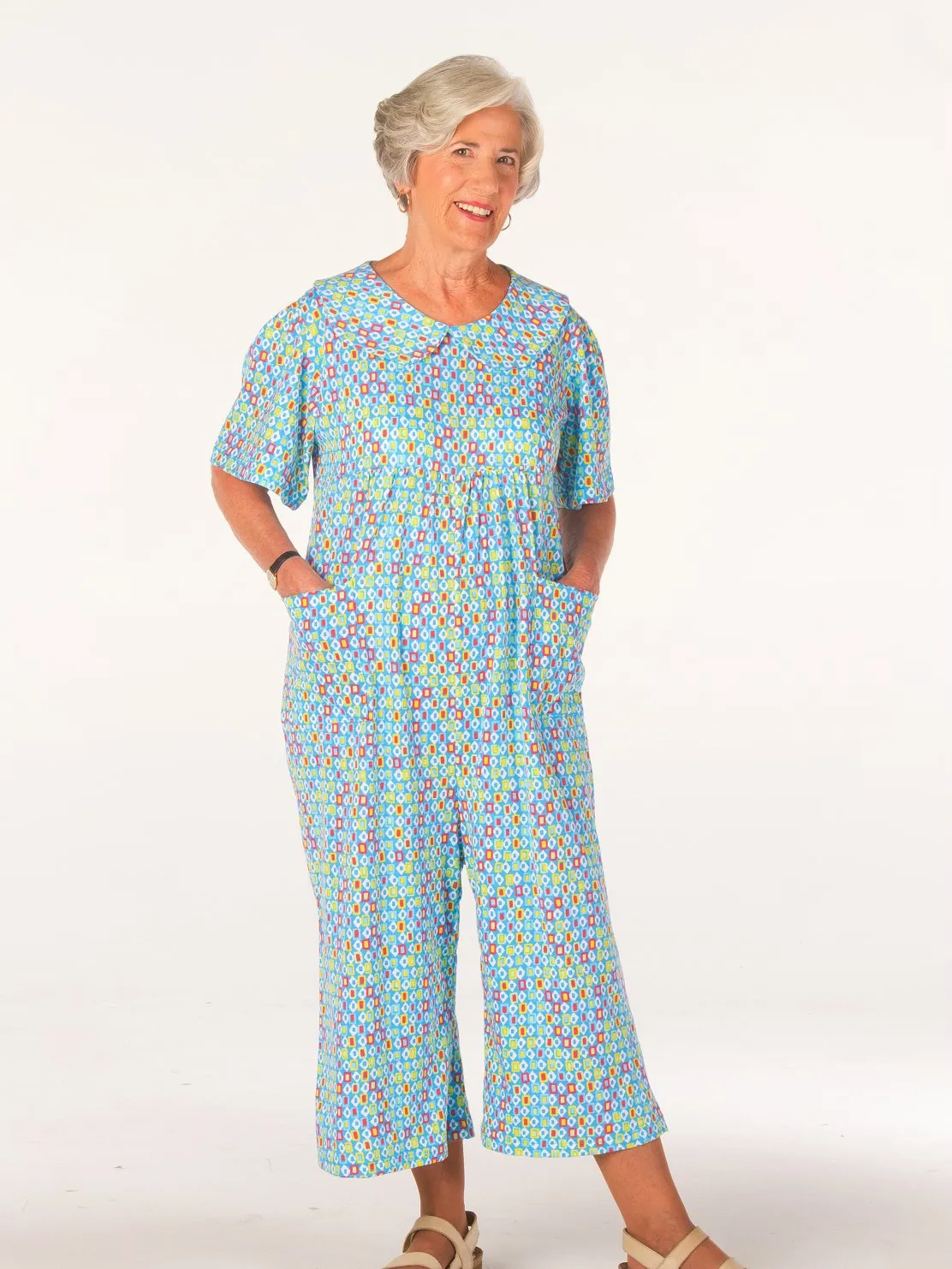 Back-Zip Culotte Jumpsuit