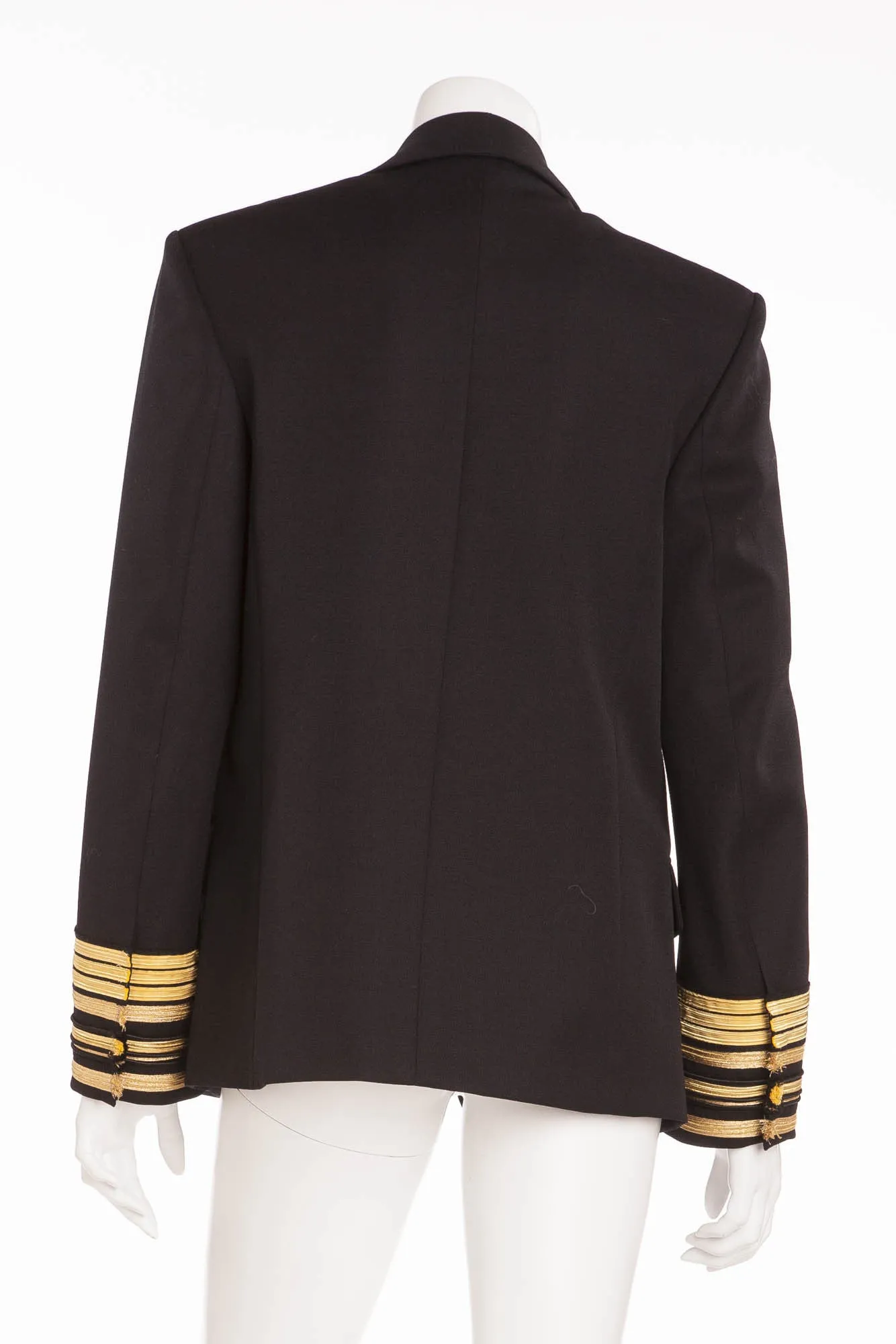 Balmain - Black Blazer Silver Buttons Gold Trim  - FR 40