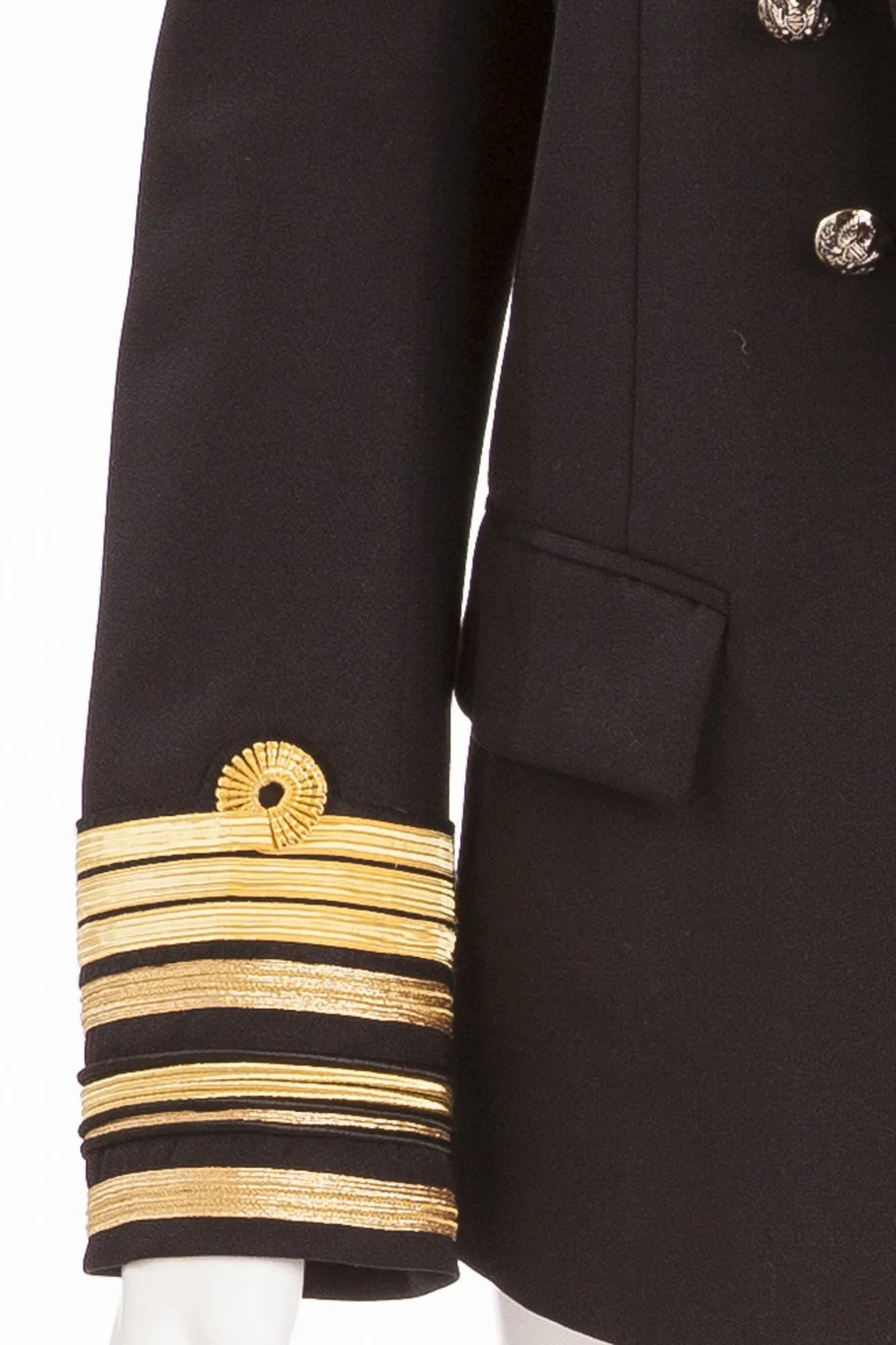 Balmain - Black Blazer Silver Buttons Gold Trim  - FR 40