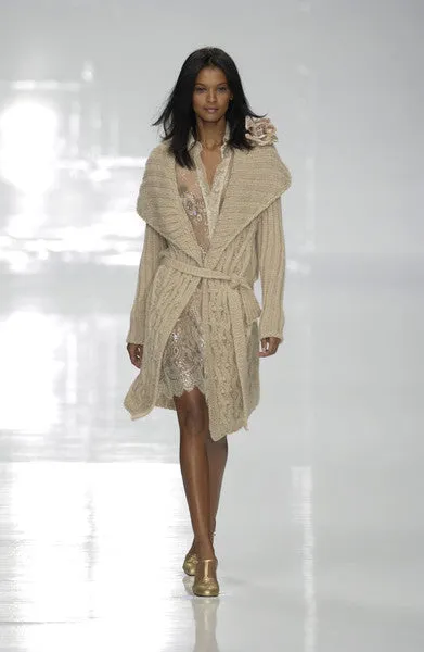 Blumarine - Beige Knit Cashmere Sleeve Sweater - IT 40