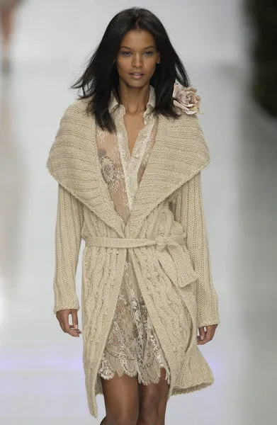 Blumarine - Beige Knit Cashmere Sleeve Sweater - IT 40
