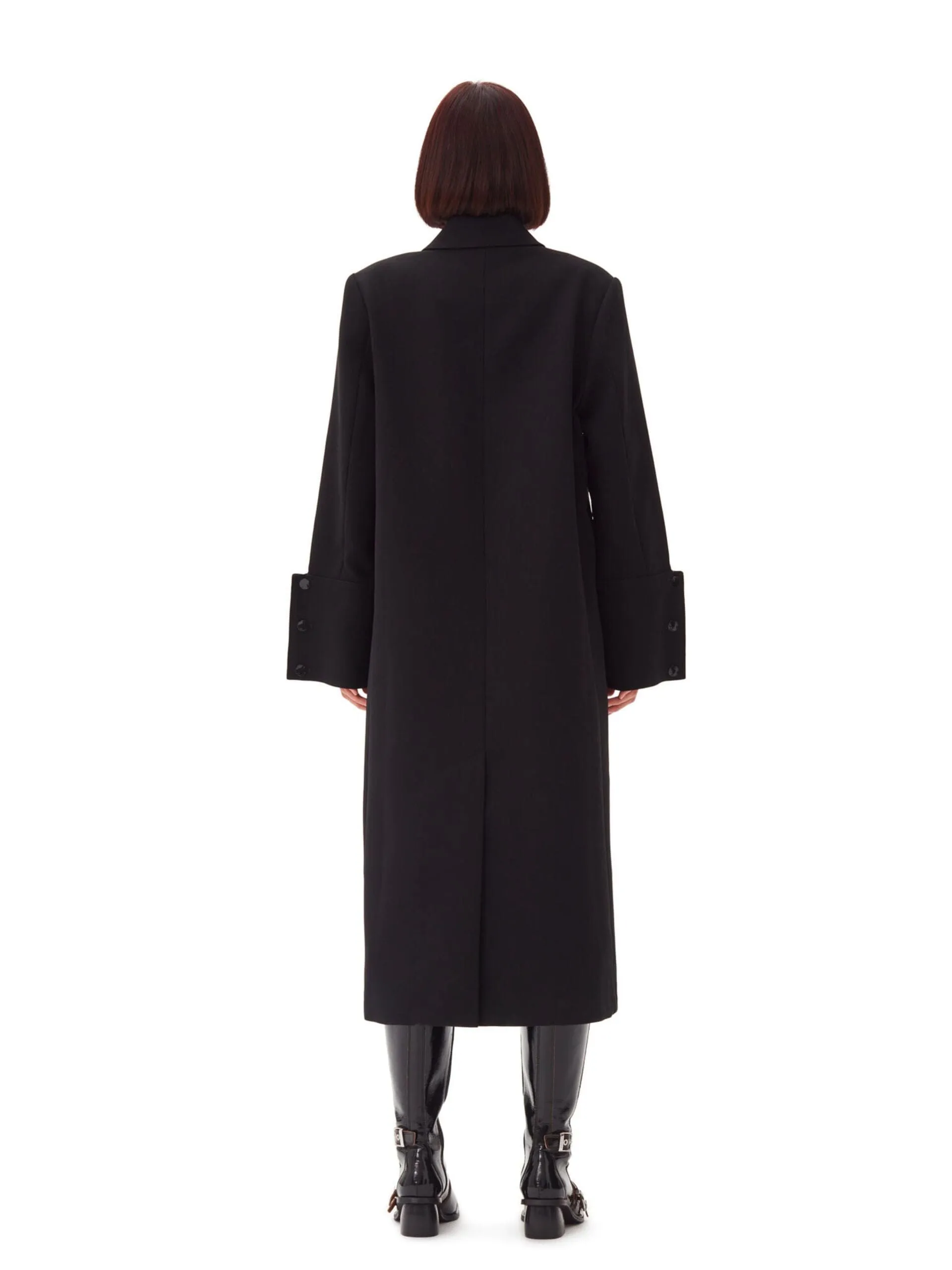 Bonded Crepe Coat / Black