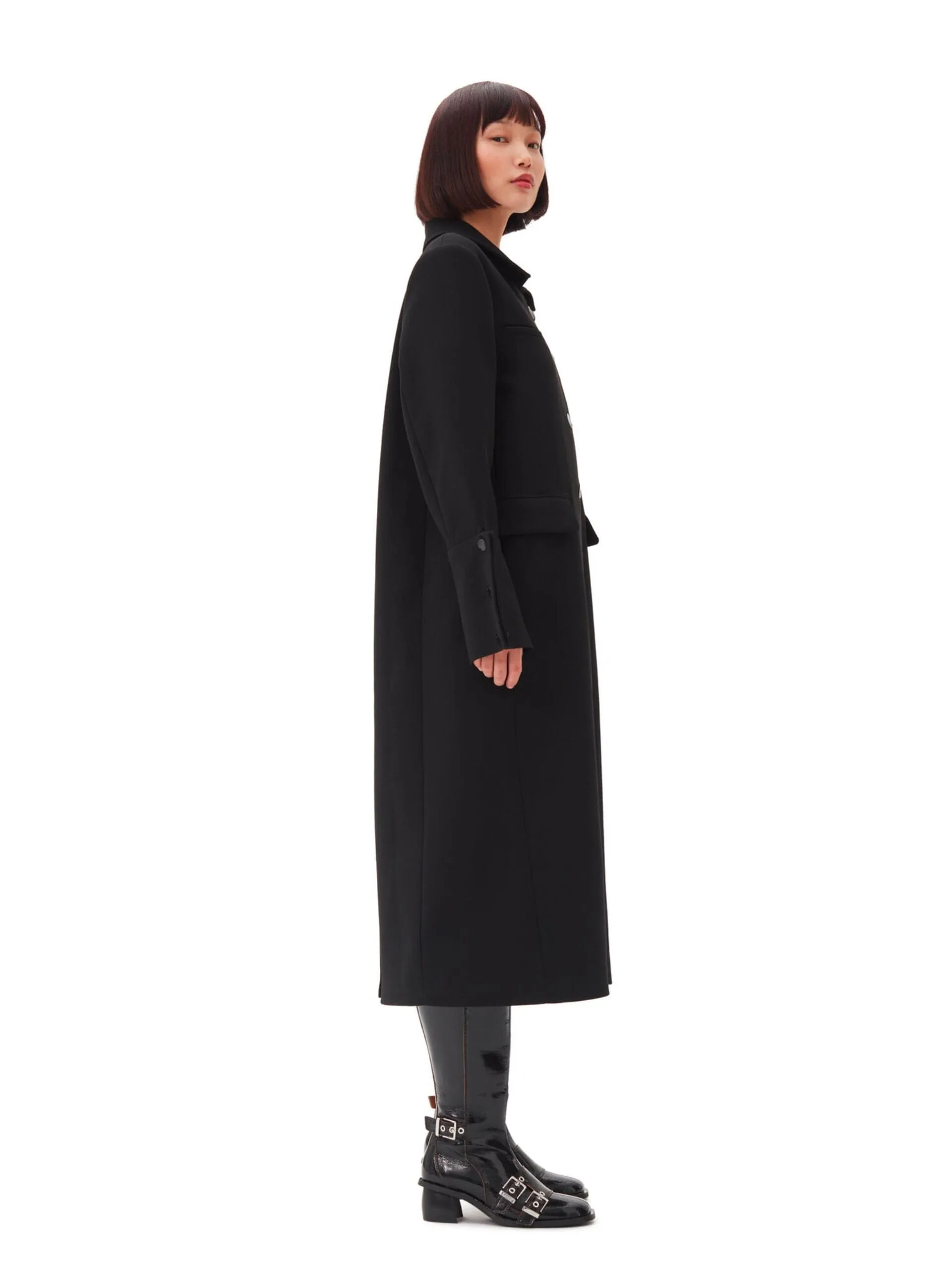 Bonded Crepe Coat / Black