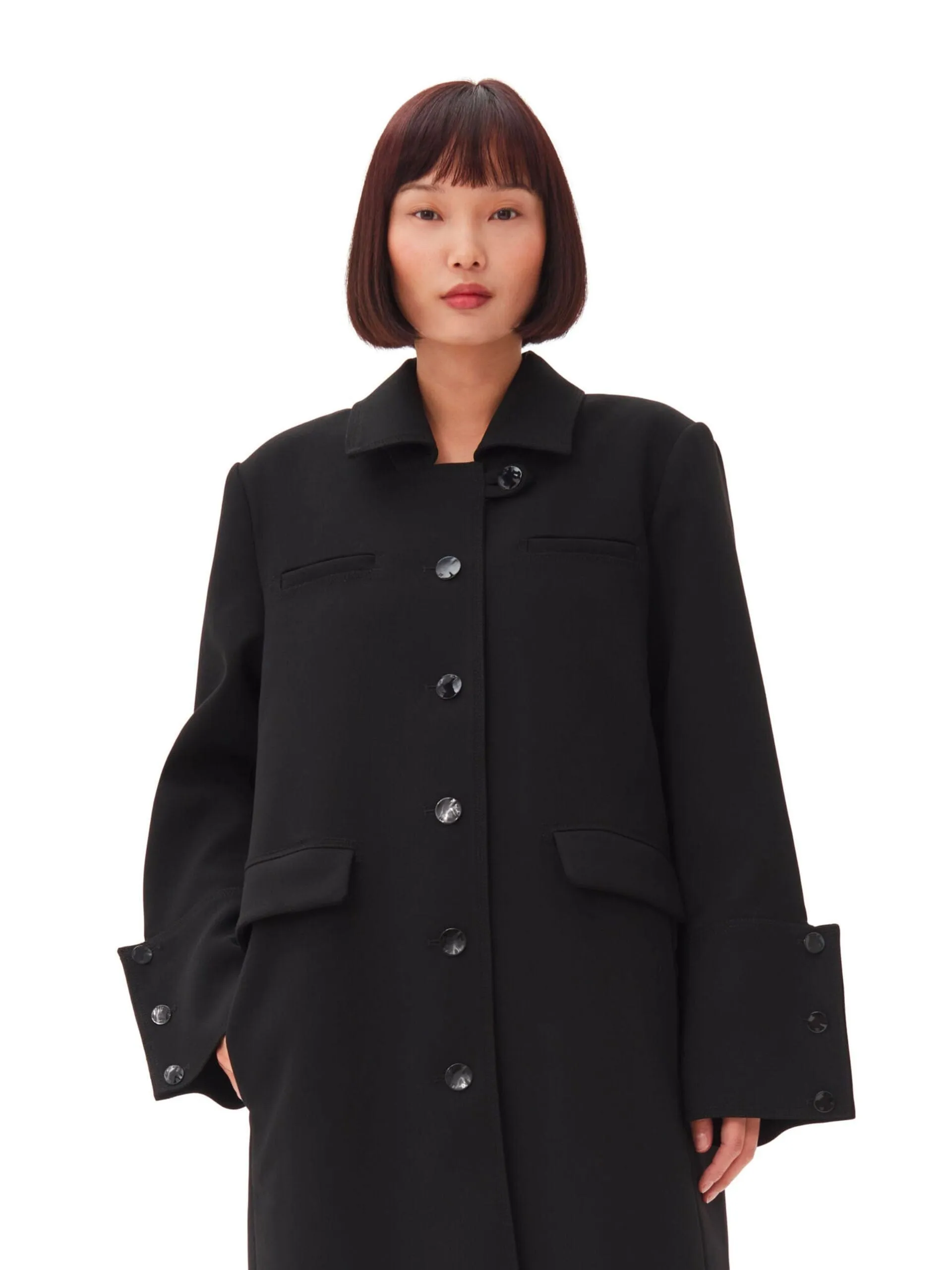 Bonded Crepe Coat / Black