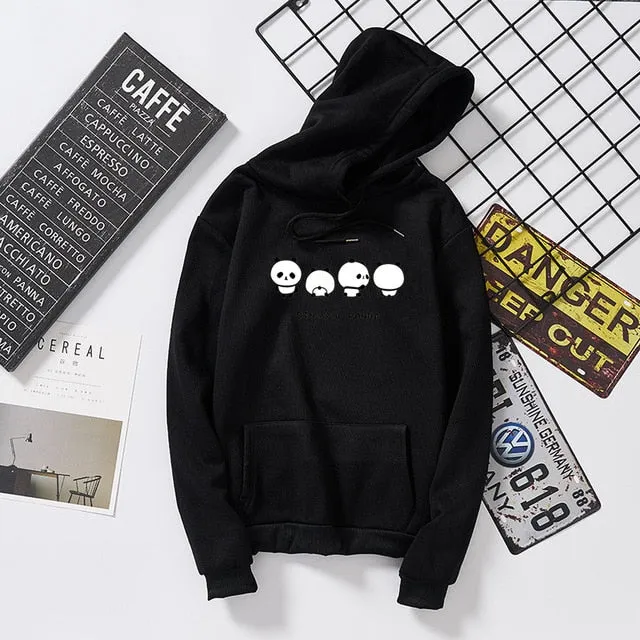 DeRuiLaDy 2019 Fashion Couple oversized Hoodies For Women men Fall Winter Anime Panda Print Sweatshirt Casual Hoodie Streetwear