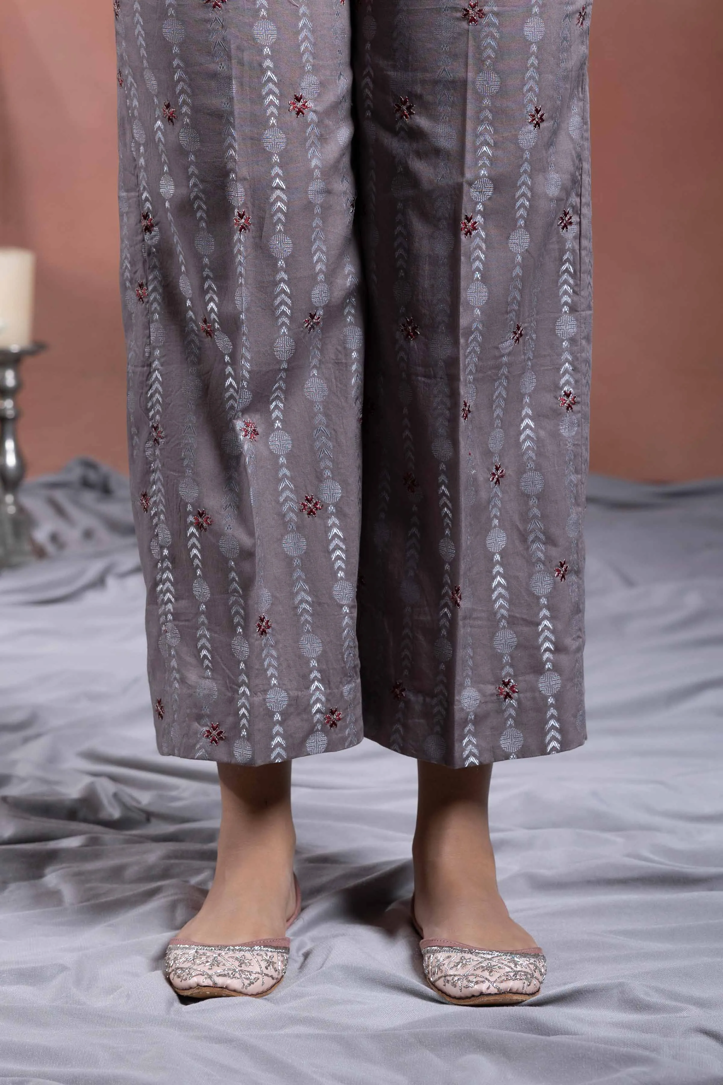 Embroidered Jacquard Culottes