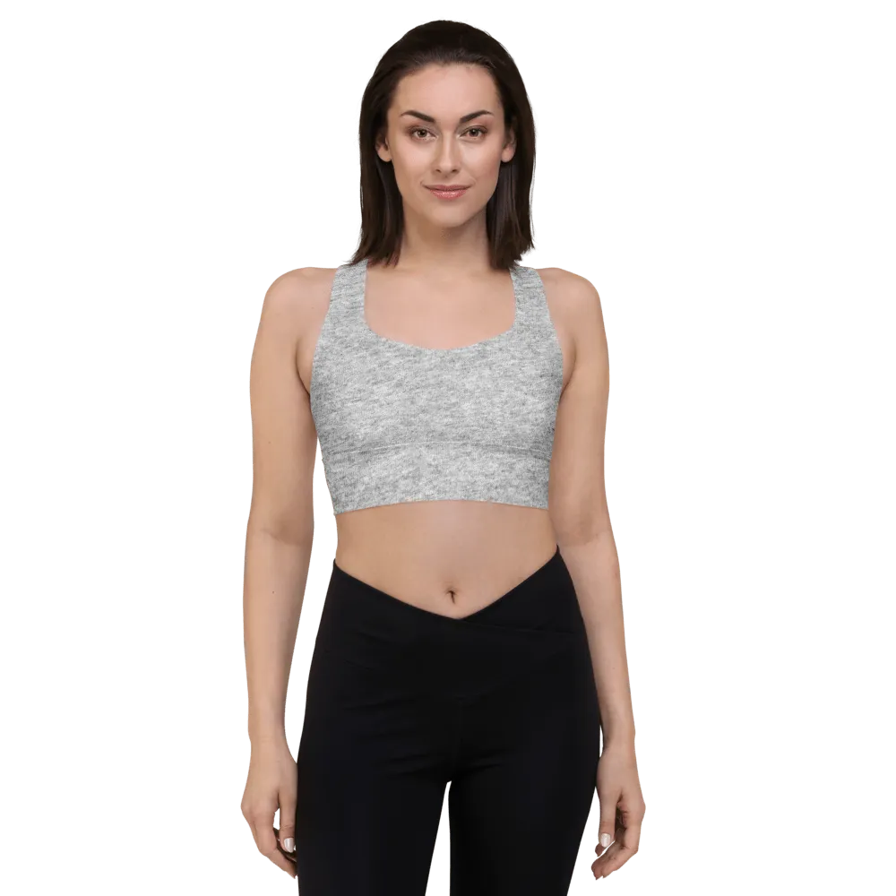 FYD Long-Line Sports Bra in light heather grey