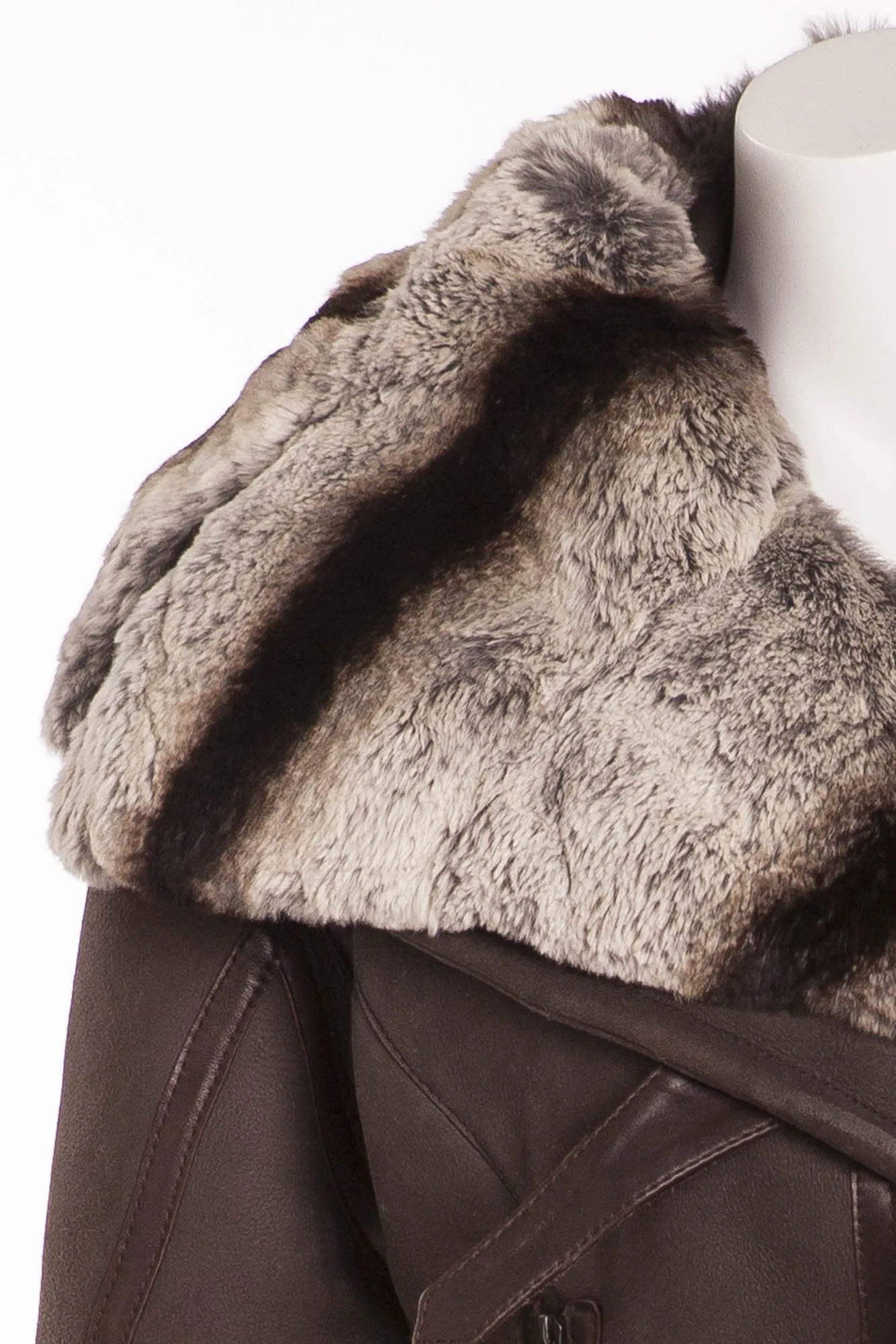 Gianfrano Ferre - Brown Suede Jacket with Fur Collar - IT 42