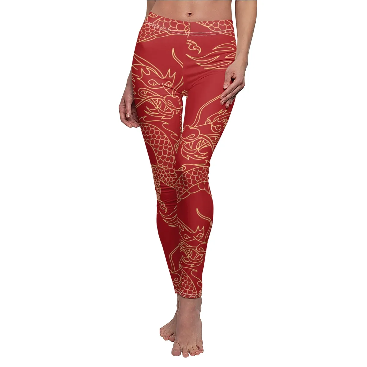 Gold & Red Dragon Women's Leggings