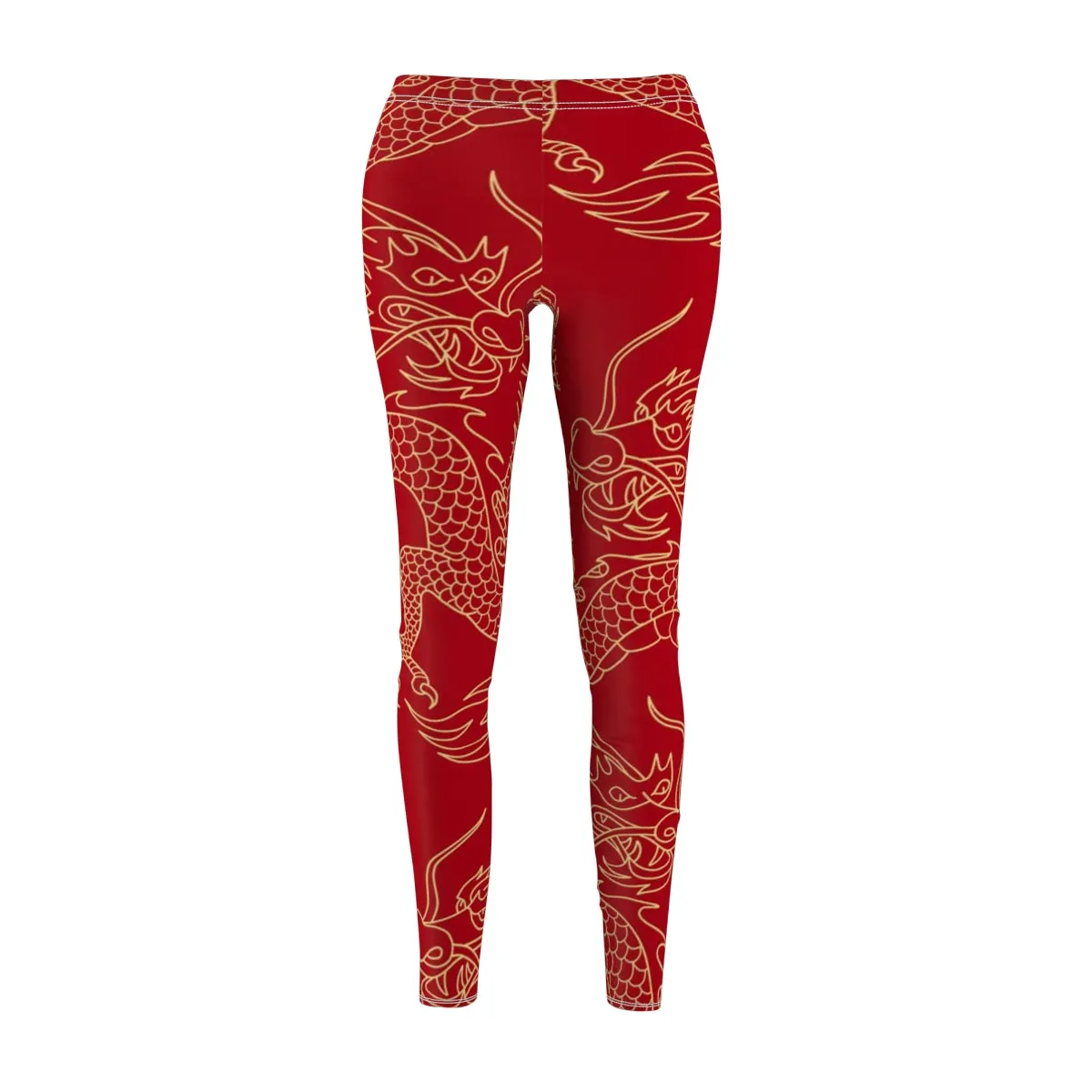 Gold & Red Dragon Women's Leggings