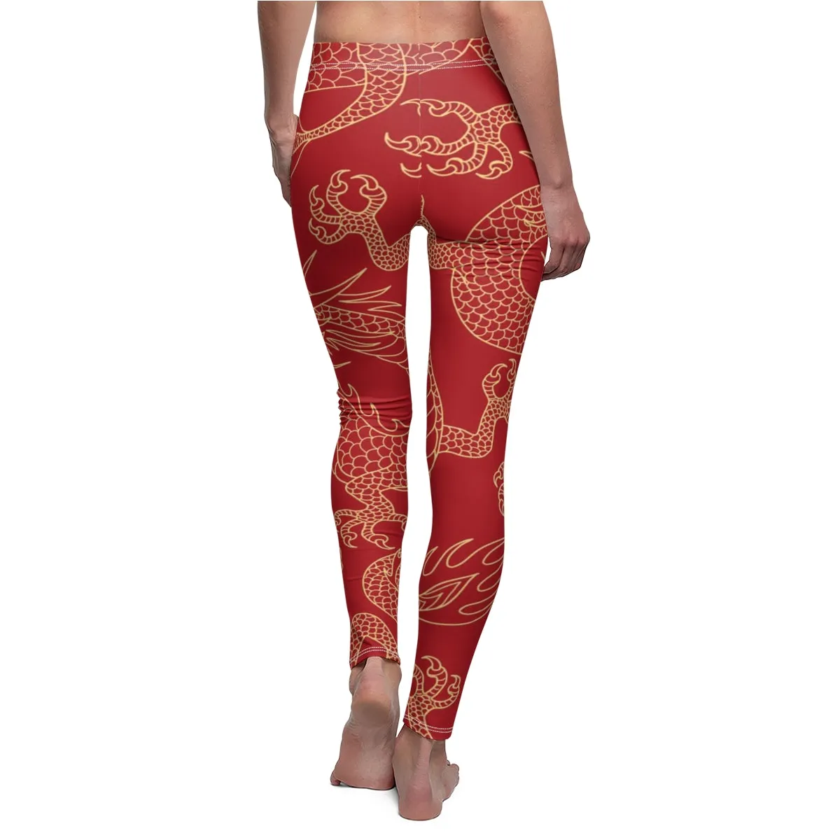 Gold & Red Dragon Women's Leggings