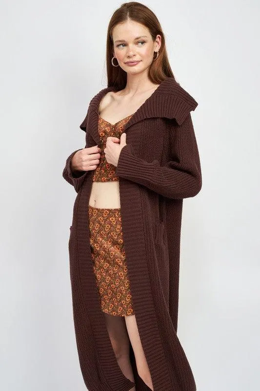 Lapel Corrar Maxi Cardigan