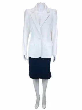 Lucy Paris, Women's Ponte Knit Blazer, Off-White, Size M (EU40)