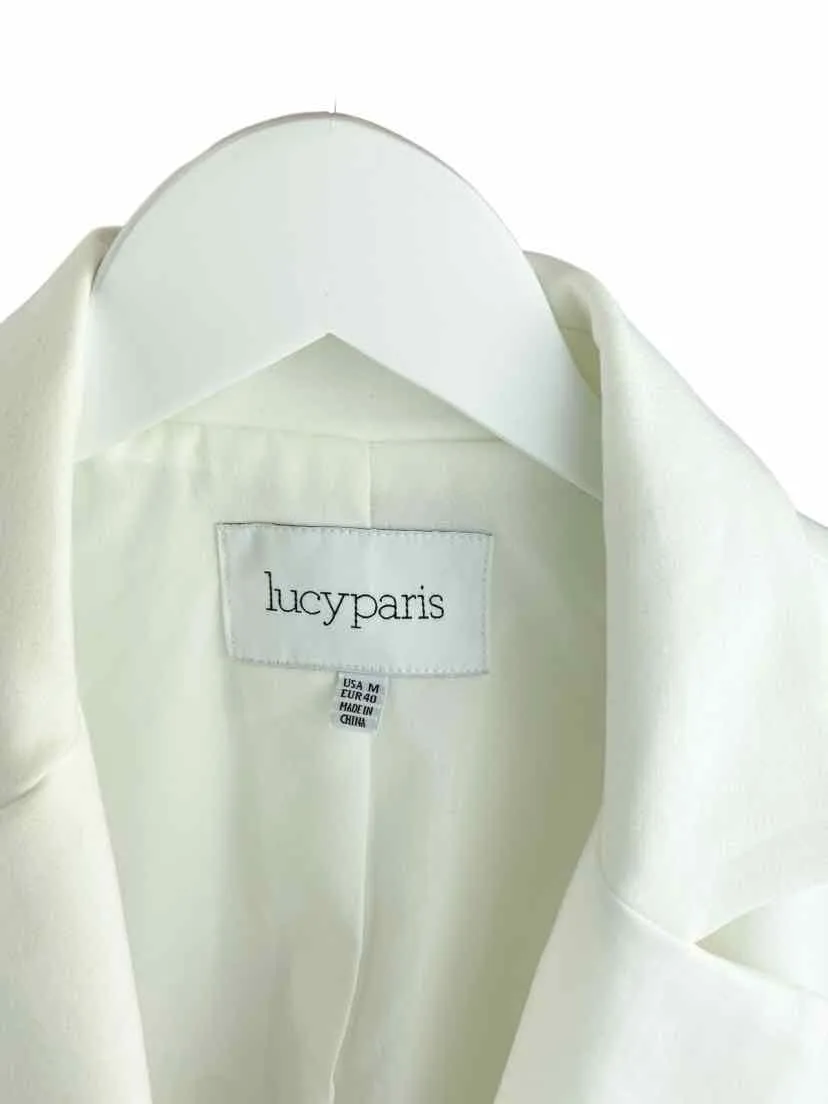 Lucy Paris, Women's Ponte Knit Blazer, Off-White, Size M (EU40)