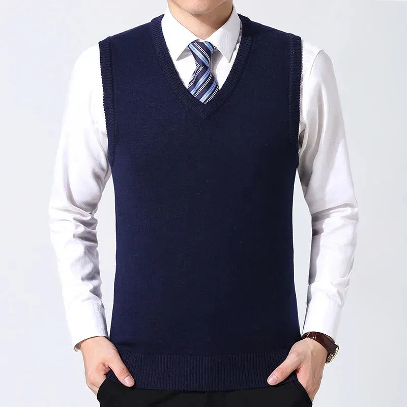 Men's Warm Casual Sweater Vest - Autumn Essential