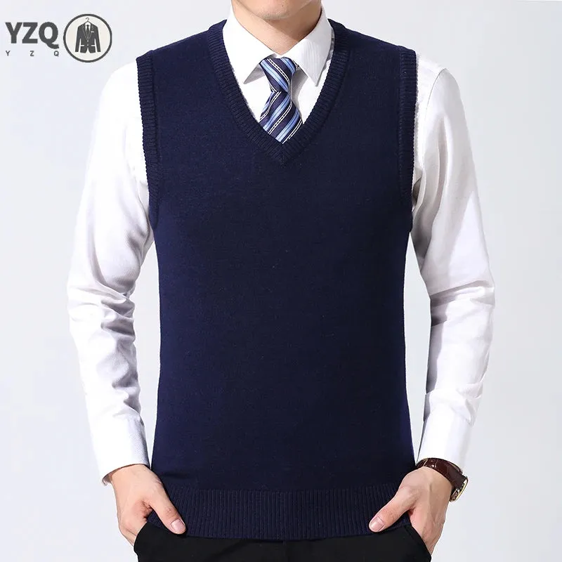 Men's Warm Casual Sweater Vest - Autumn Essential