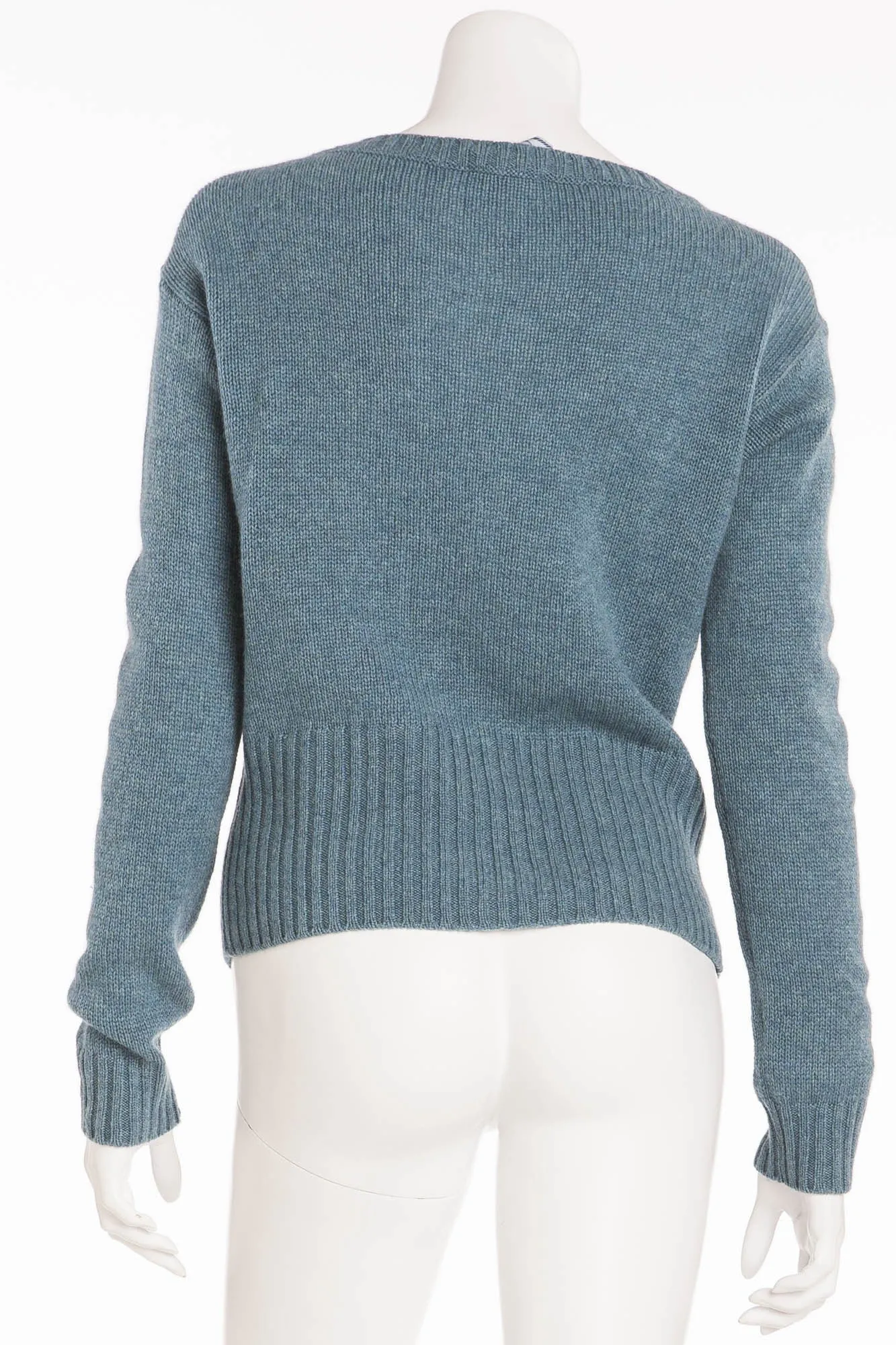 Prada - Brand New Long Sleeve Blue Button Up Cardigan - IT 40