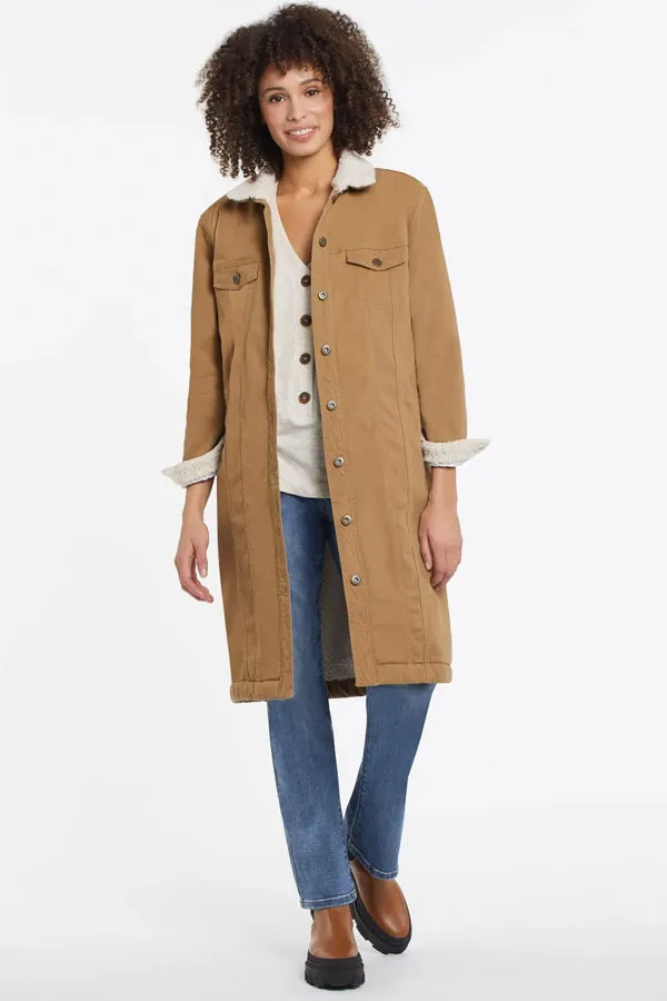 Tribal Long Shacket with Sherpa Lining