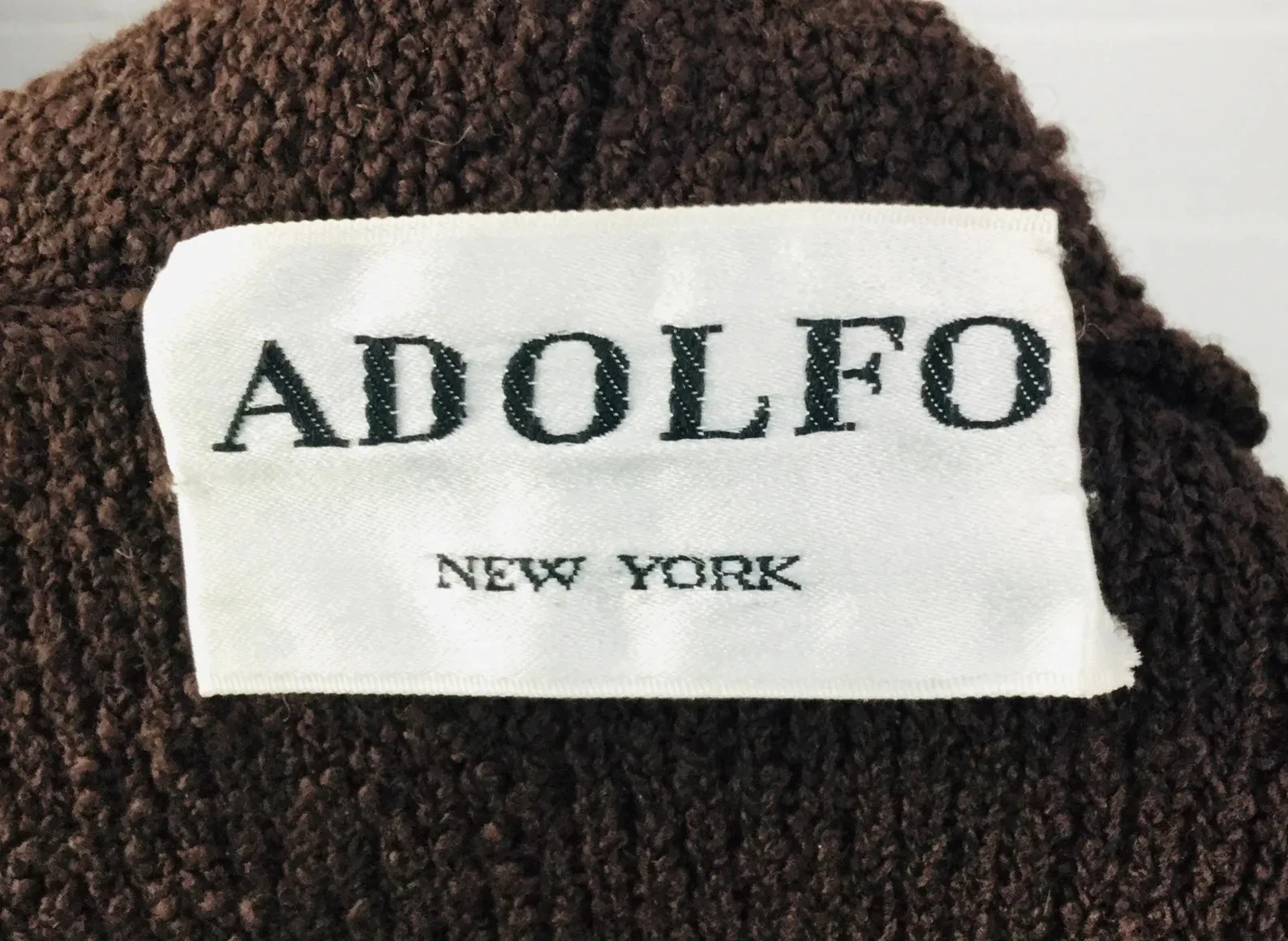 Vintage 1980s Brown Sequin Adolfo Boucle Cardigan, B36