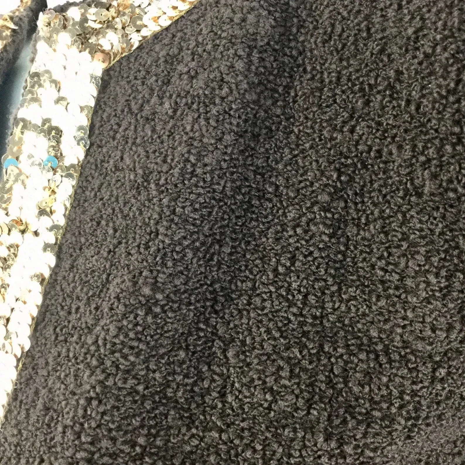 Vintage 1980s Brown Sequin Adolfo Boucle Cardigan, B36