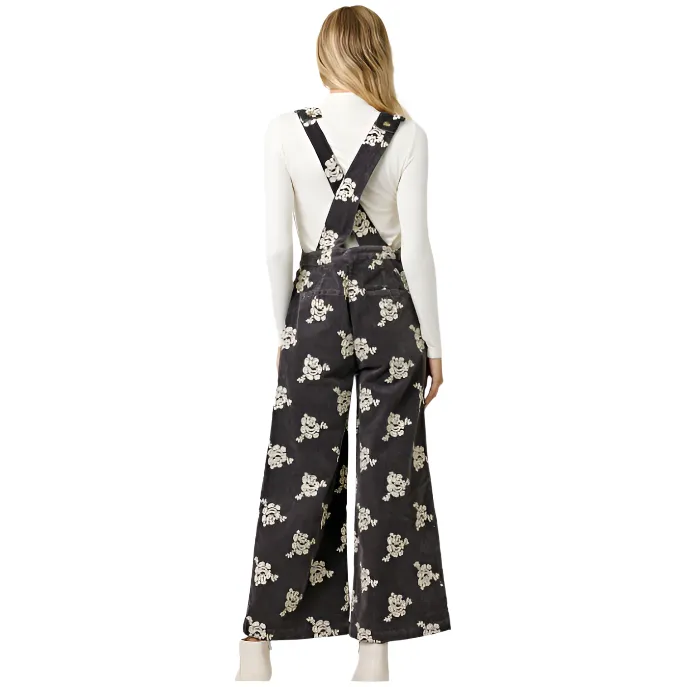 Women's Corduroy Floral Jumpsuit