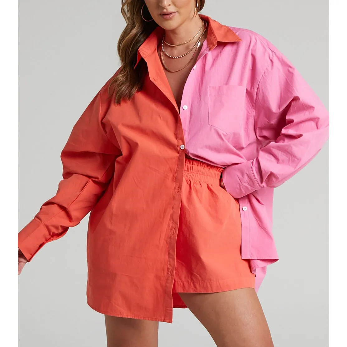 Women's Tracksuits Shirt With Mini Shorts Cotton Two Pieces Sets Fashion Clothing Outfits Blouse Set